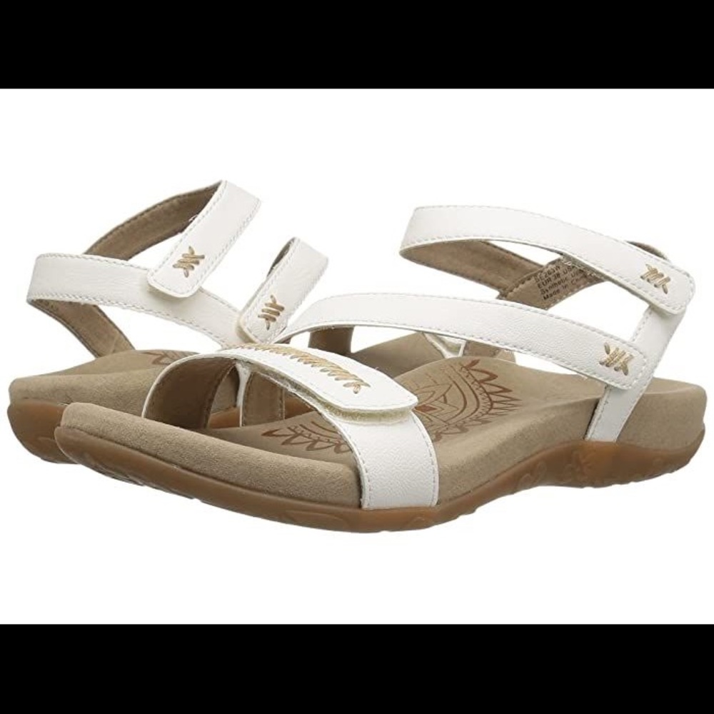 Aetrex Gabby White Strap Sandles